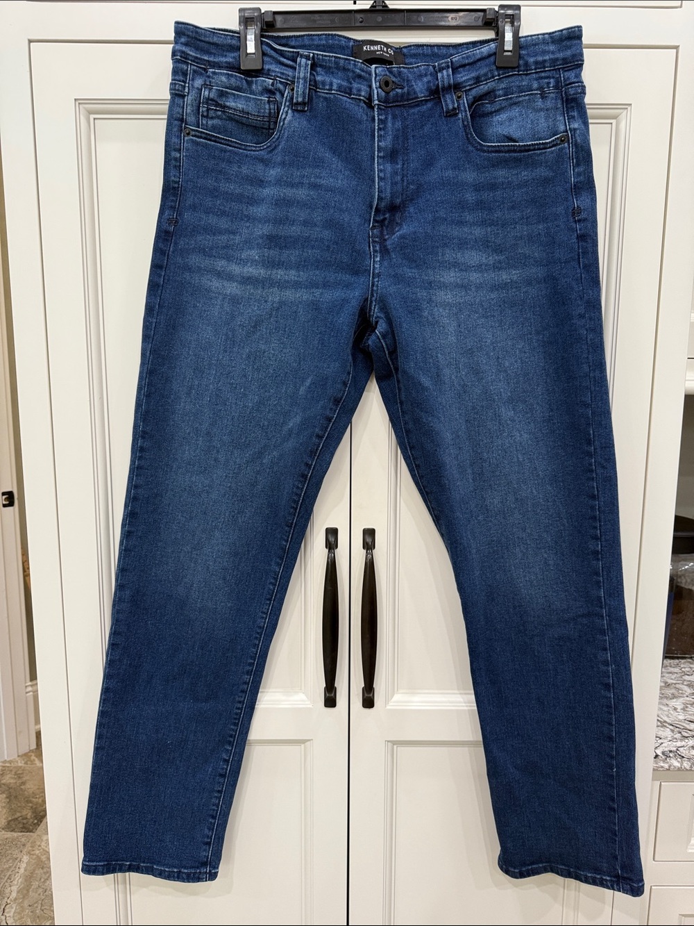 Kenneth Cole Men's Straight Fit Jeans Stretch Denim Blue Size 34x32